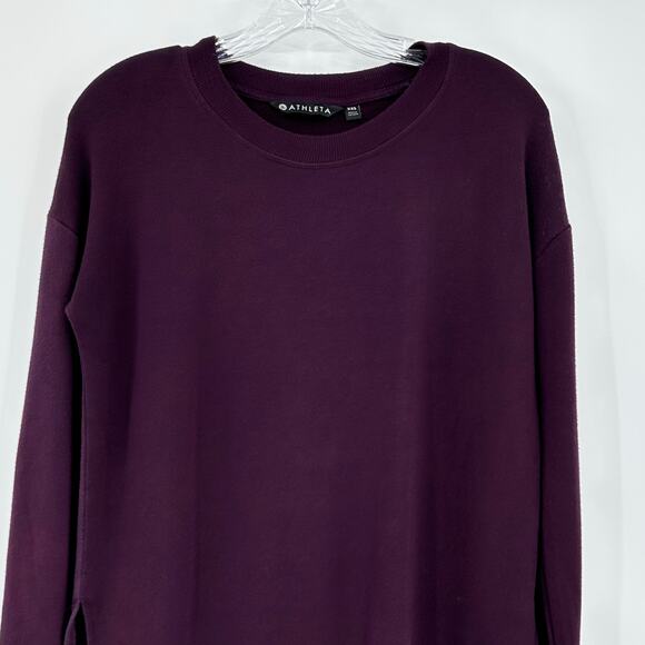 Athleta Coaster Luxe Sweatshirt Deep Crocus Violet Cozy Relaxed Womens Size XXS - Picture 4 of 12